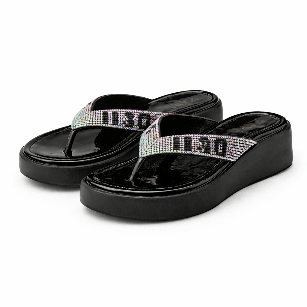 Embellished Platform Flip Flop Sandals