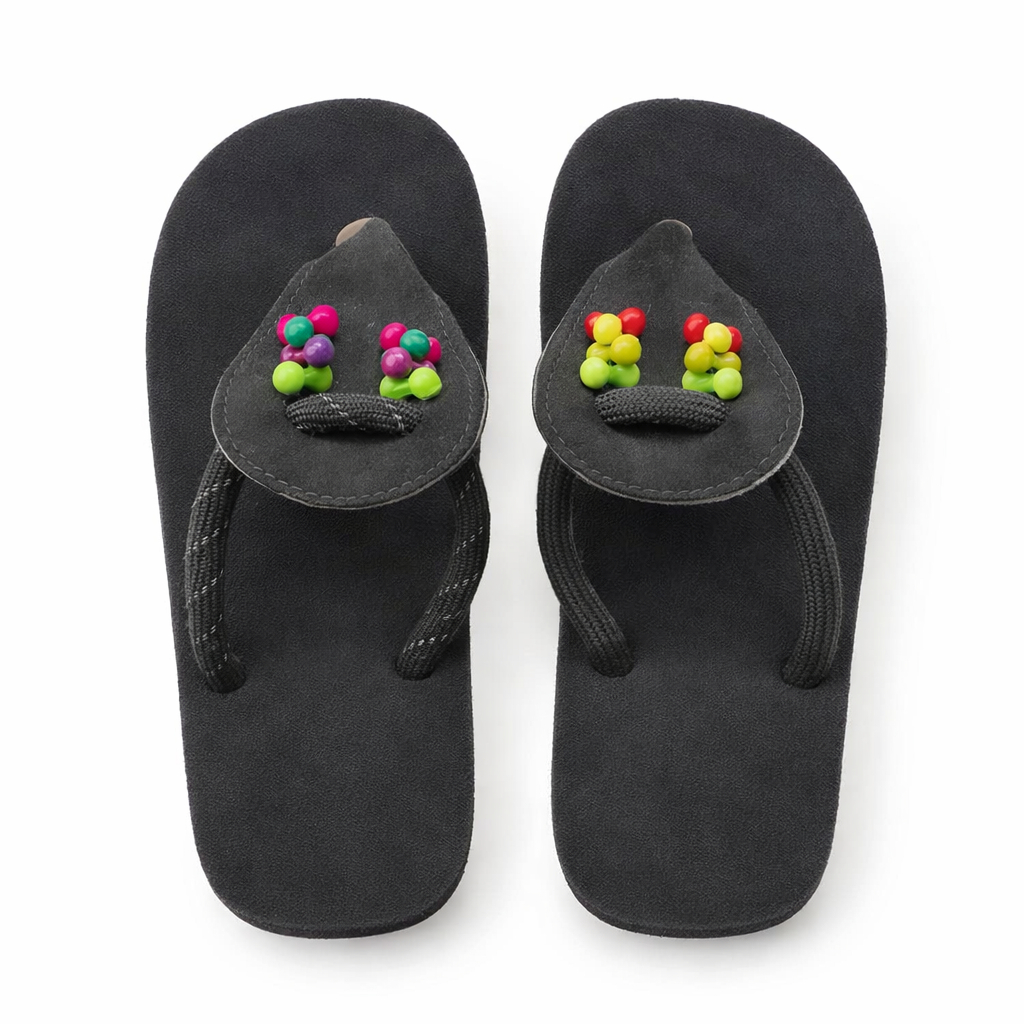 Beaded Strap Flat Flip Flop Sandals