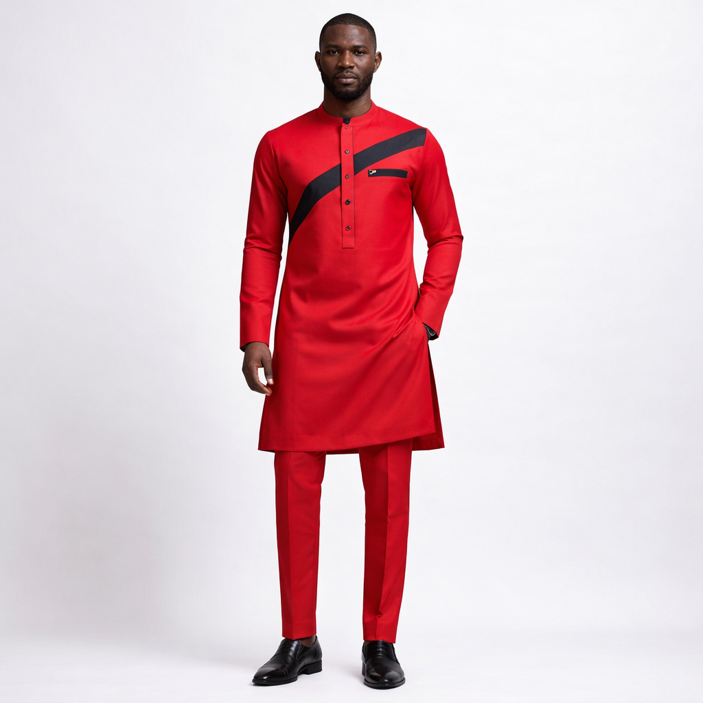 Solid Red Plain Fabric Material