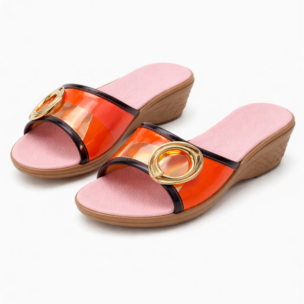 Women Slip On Wedge Sandals with Cushioned Footbed