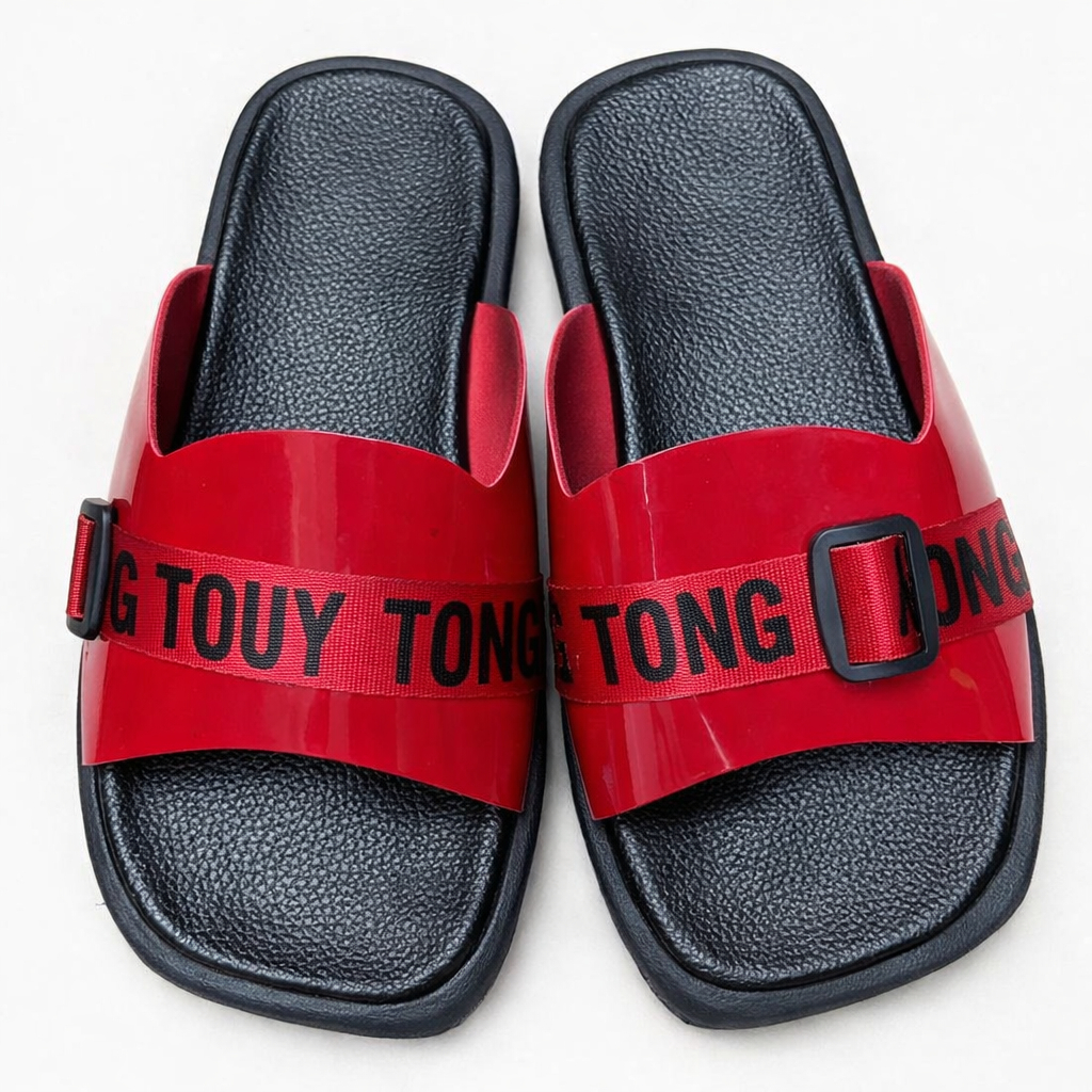 Elegant Adjustable Slide Sandals with Textured Footbed