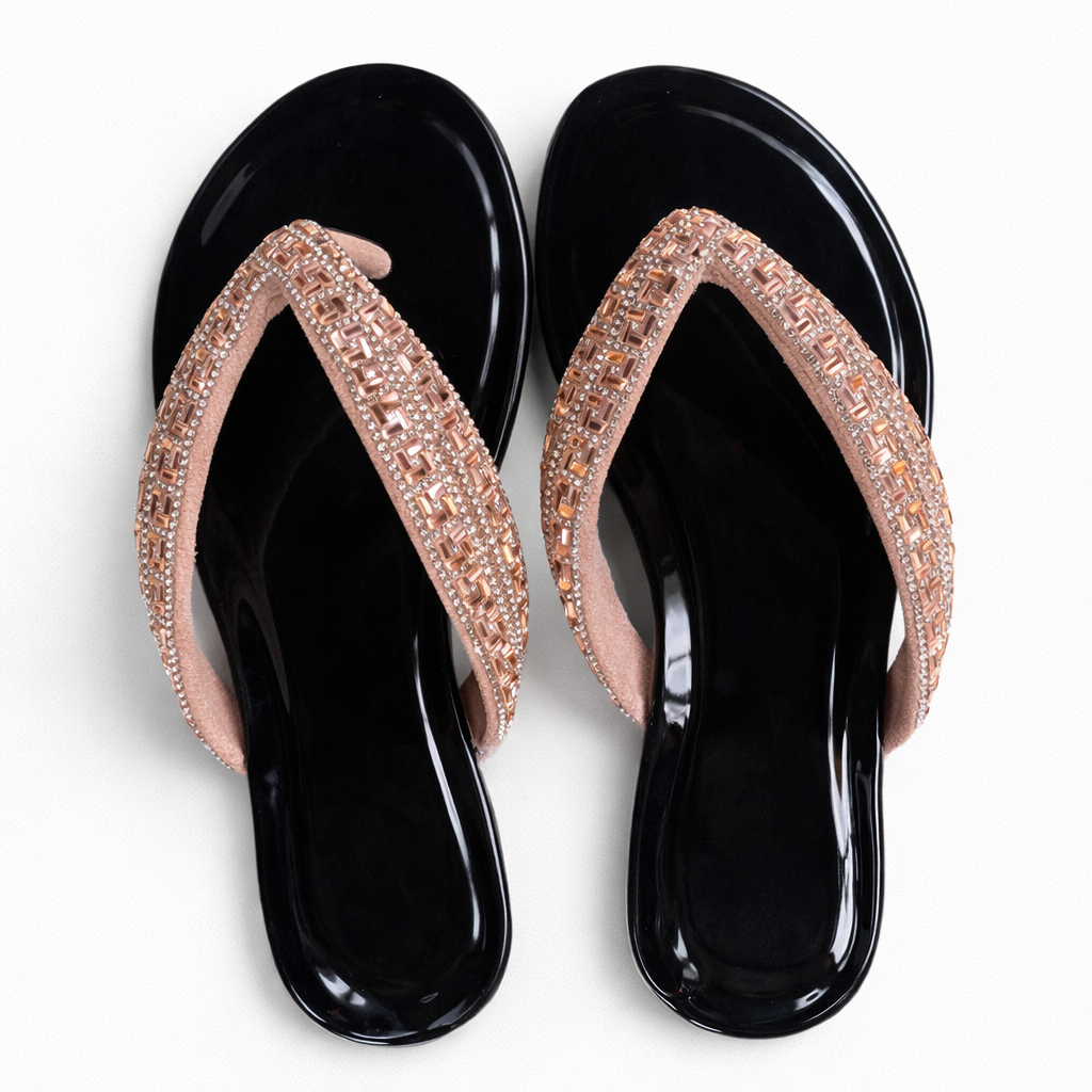 Women Embellished Flat Slip On Sandals