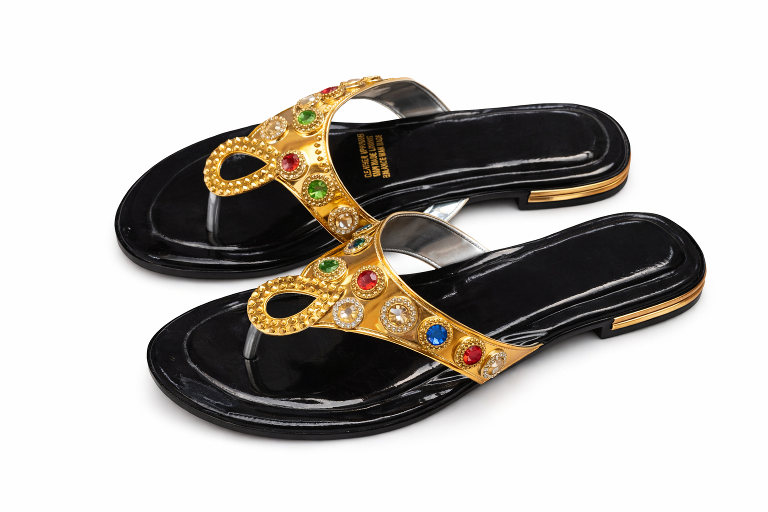 Embellished Slip On Flat Sandals