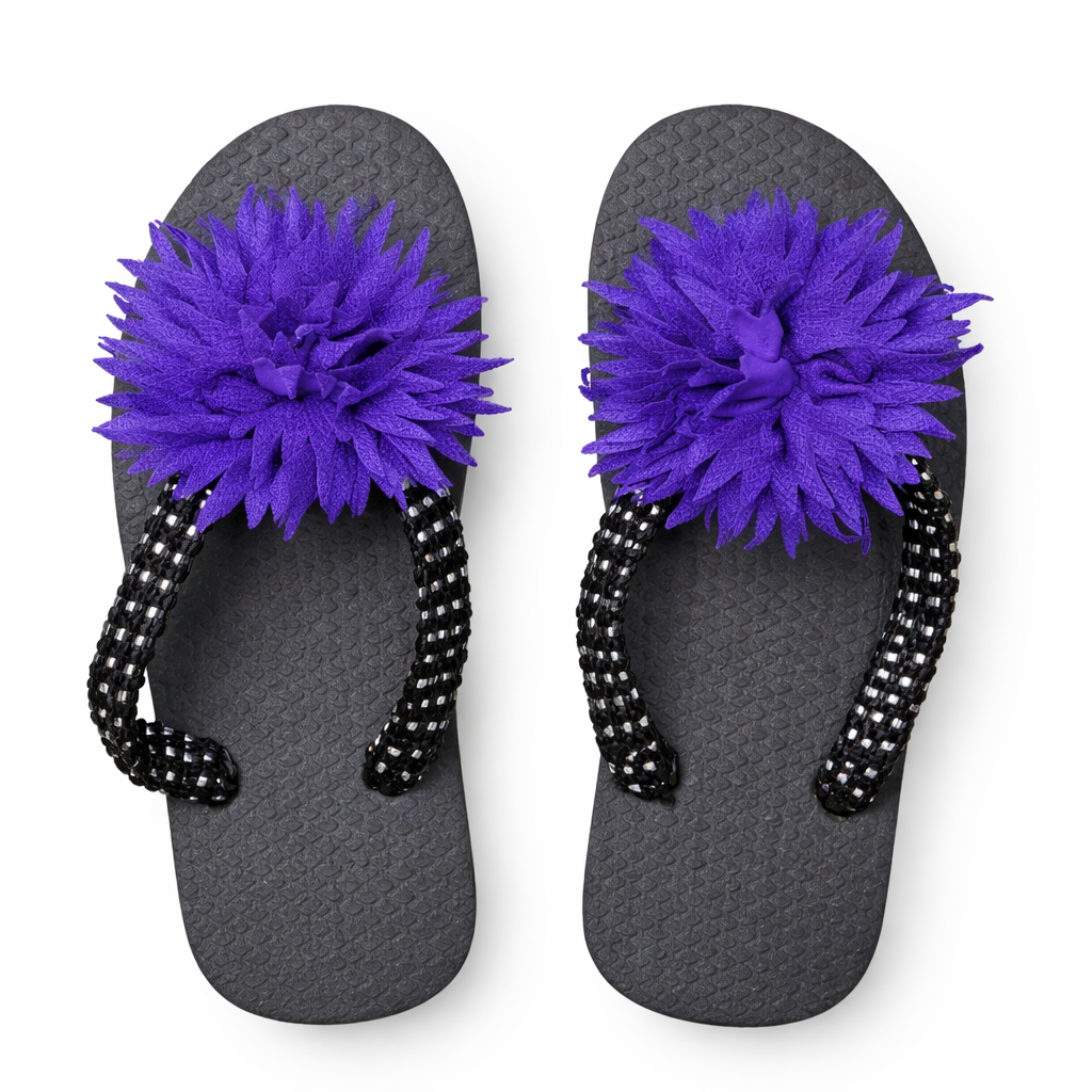 Decorative blue Flower Flip Flop Sandals