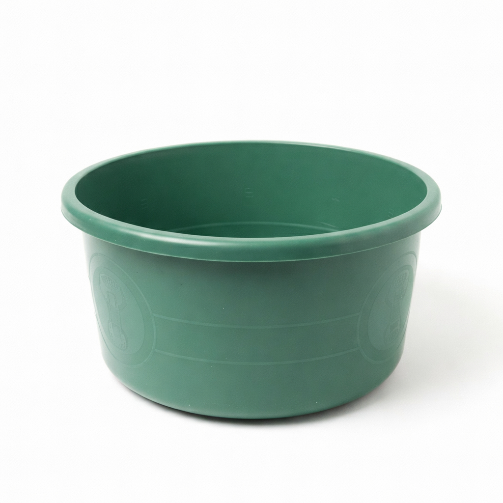 Plastic Dark Green Wash Basin Utility Bowl