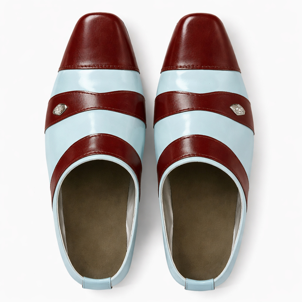 Two Tone Pointed ToeSlip On Loafers