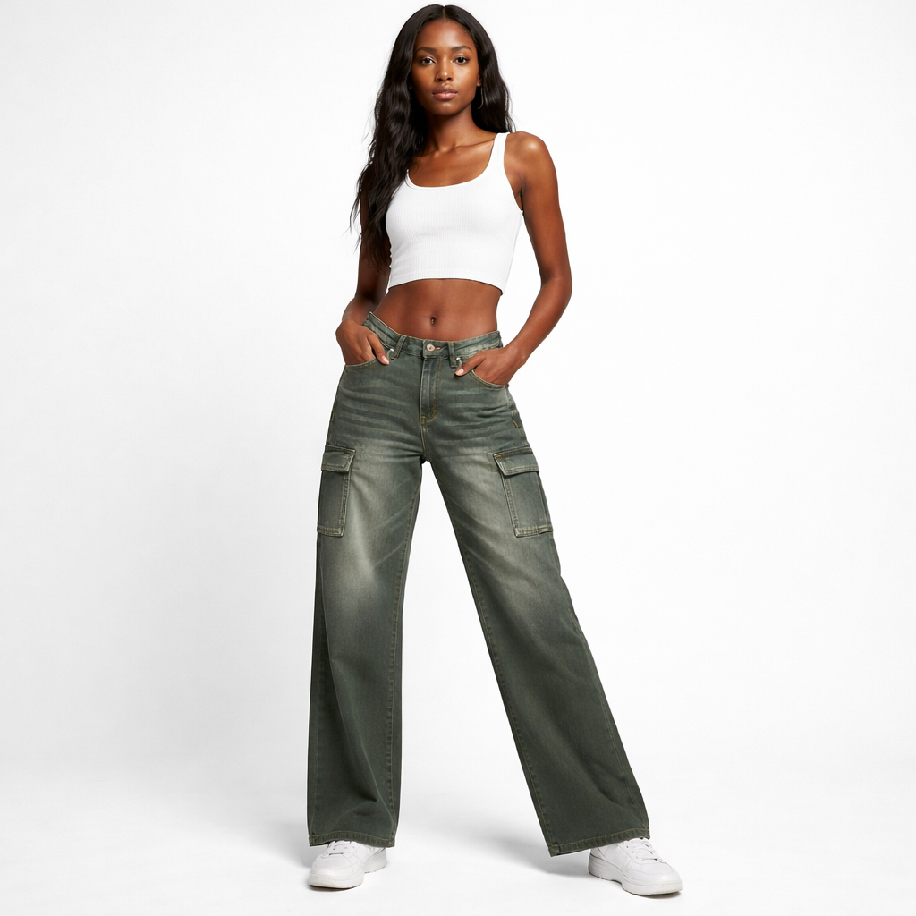 Faded Olive Green Cargo Pants