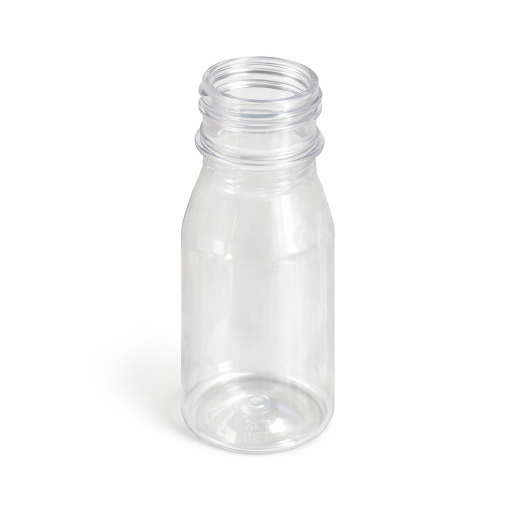 Clear Plastic Bottle with threaded Neck