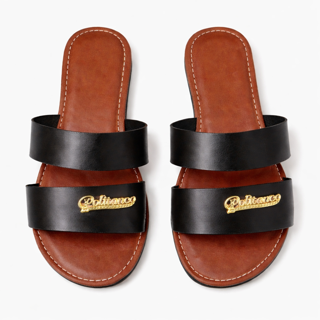 Double Strap Flat Slide Sandals for Everyday Wear