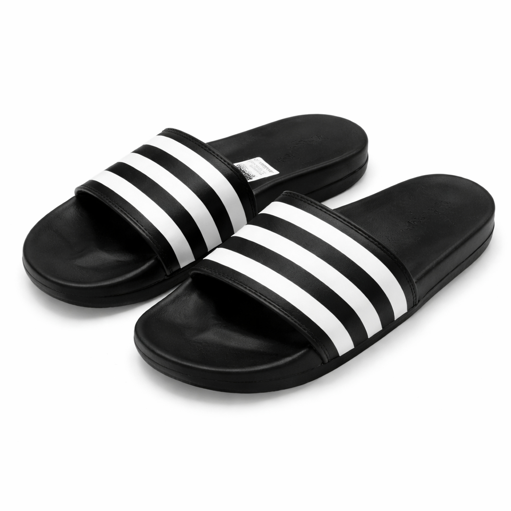 Casual Slide Sandals with Contoured Footbed and Sporty Design