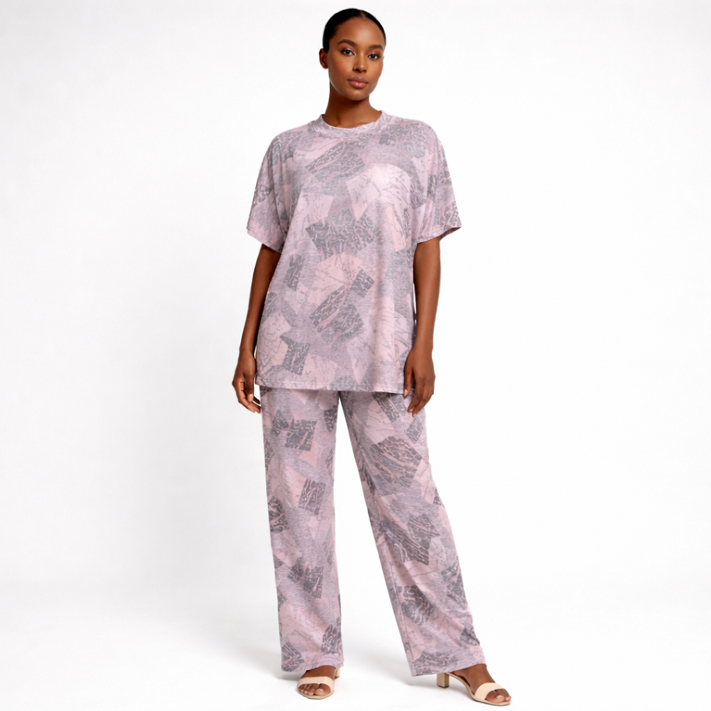 Quality Women Abstract Print Two Piece set