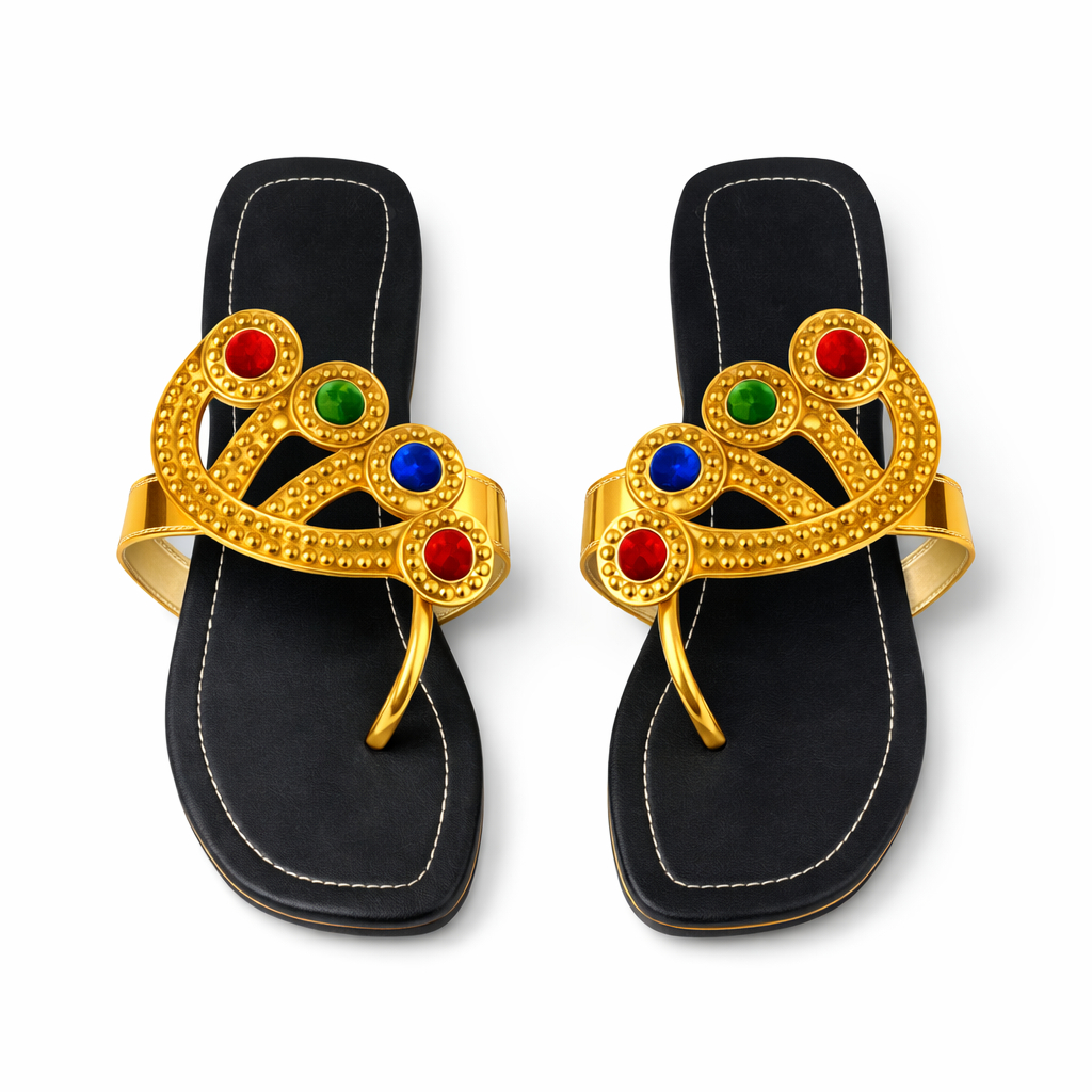 Embellished Jewel Detail Flat Sandals