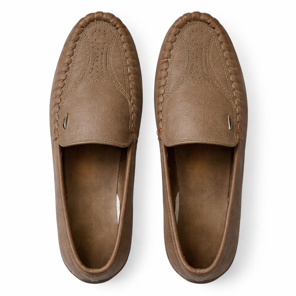 Mens Brown Slip On Leather Loafers