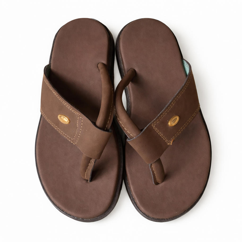 Mens Brown Toe Post Casual Sandals