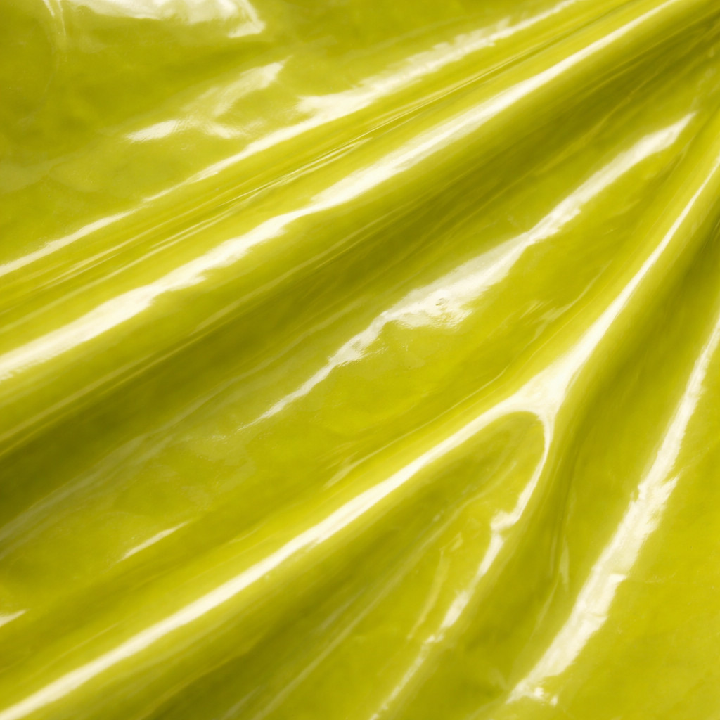Premium Glossy Lemon Green PVC Synthetic Leather