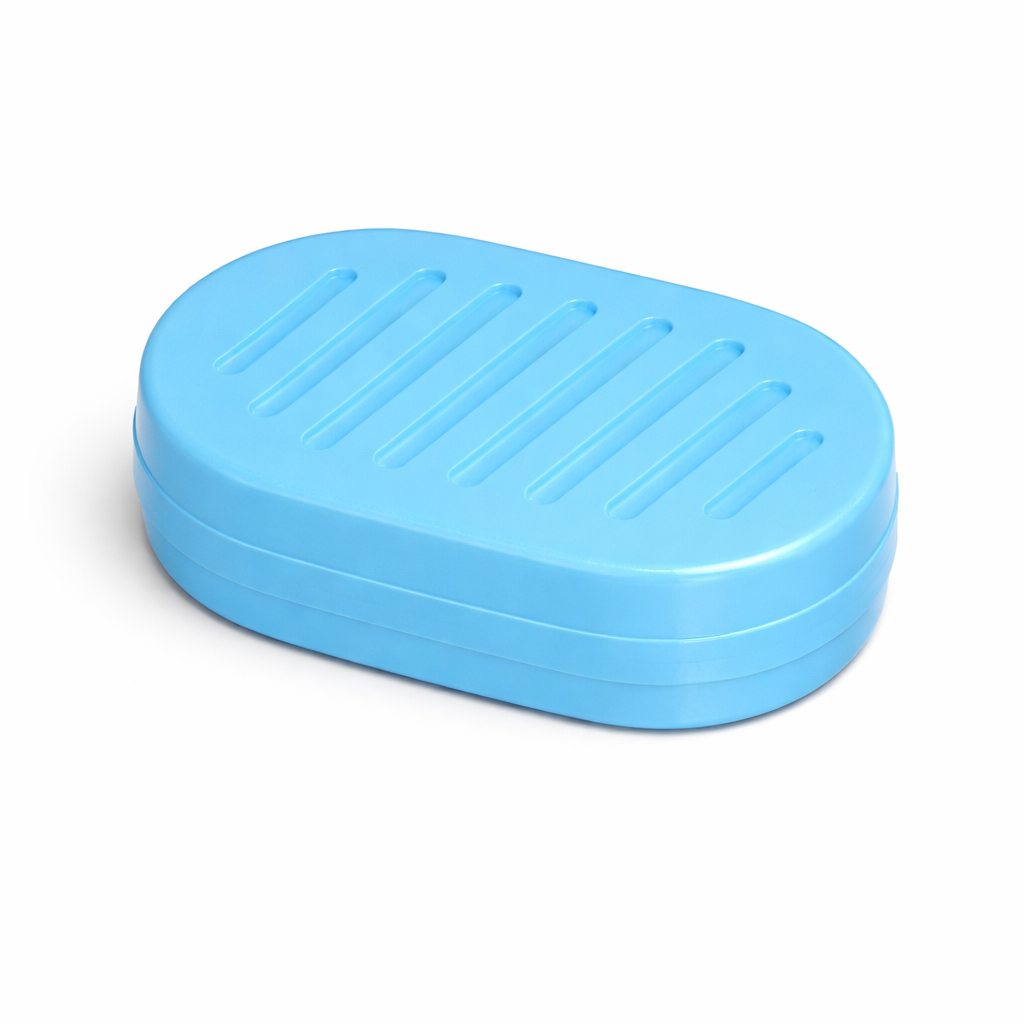 Plastic Soap Dish with Drainage Grooves