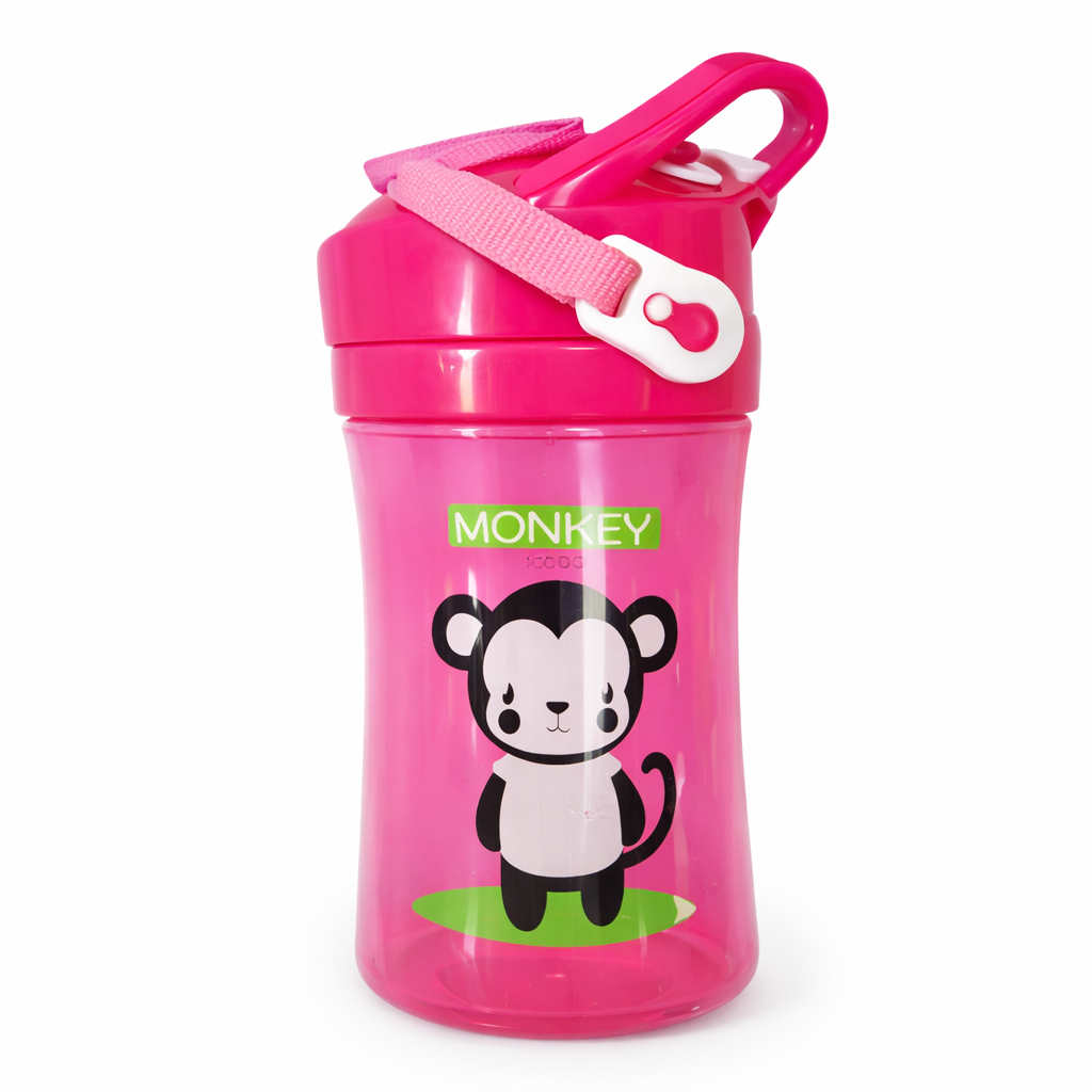 Kids Cartoon Spill Resistant Drinking Cup with Strap