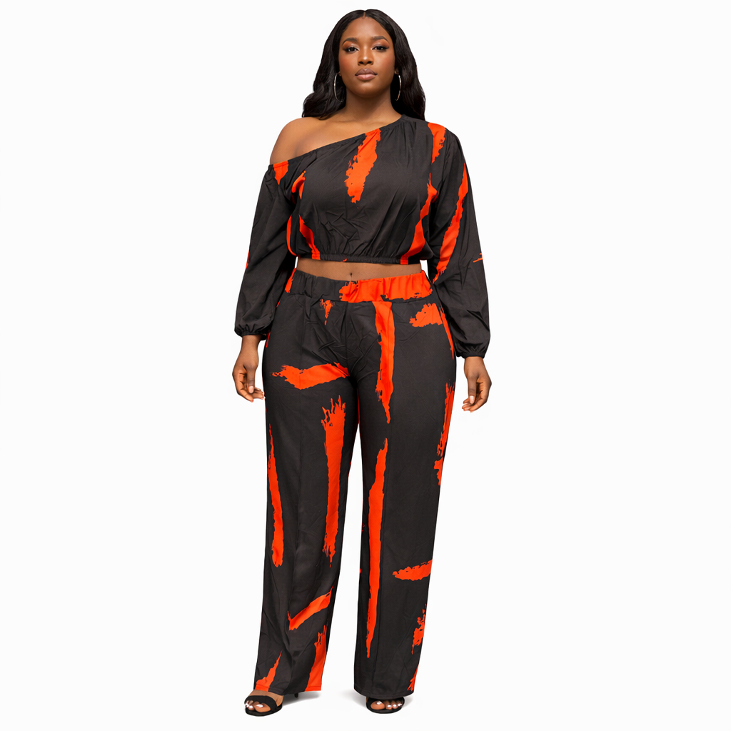 Quality Women One Shoulder Two Piece Lounge Set