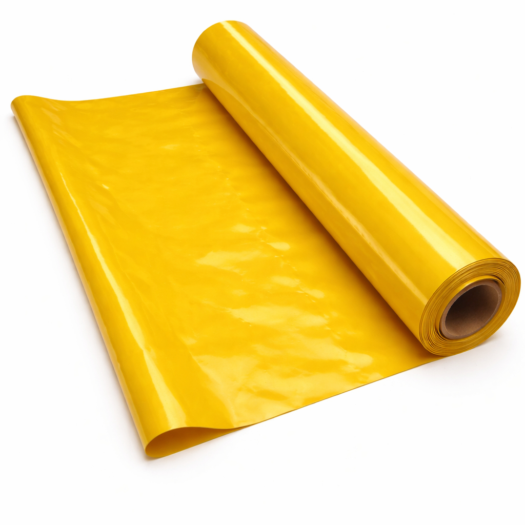 Premium Yellow PVC Synthetic Leather Material