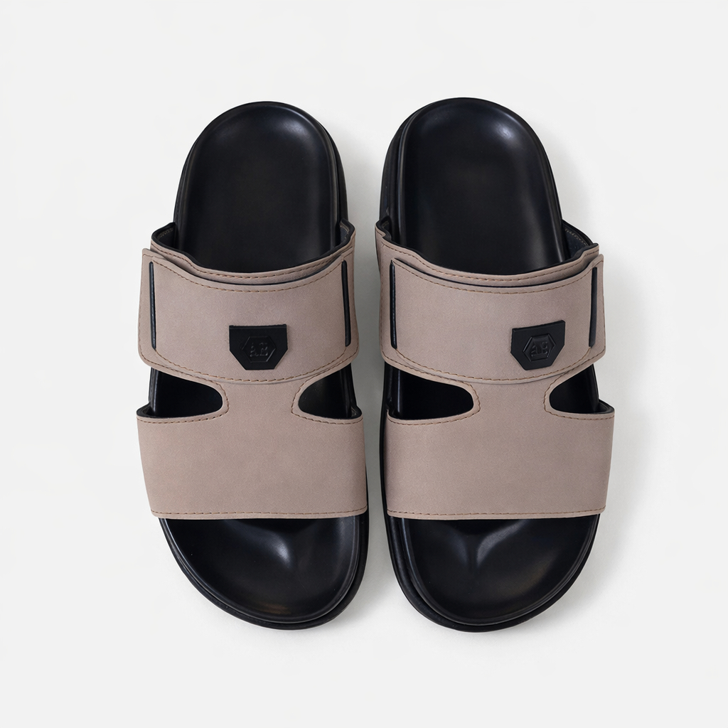 Two Tone Adjustable Slide Sandals