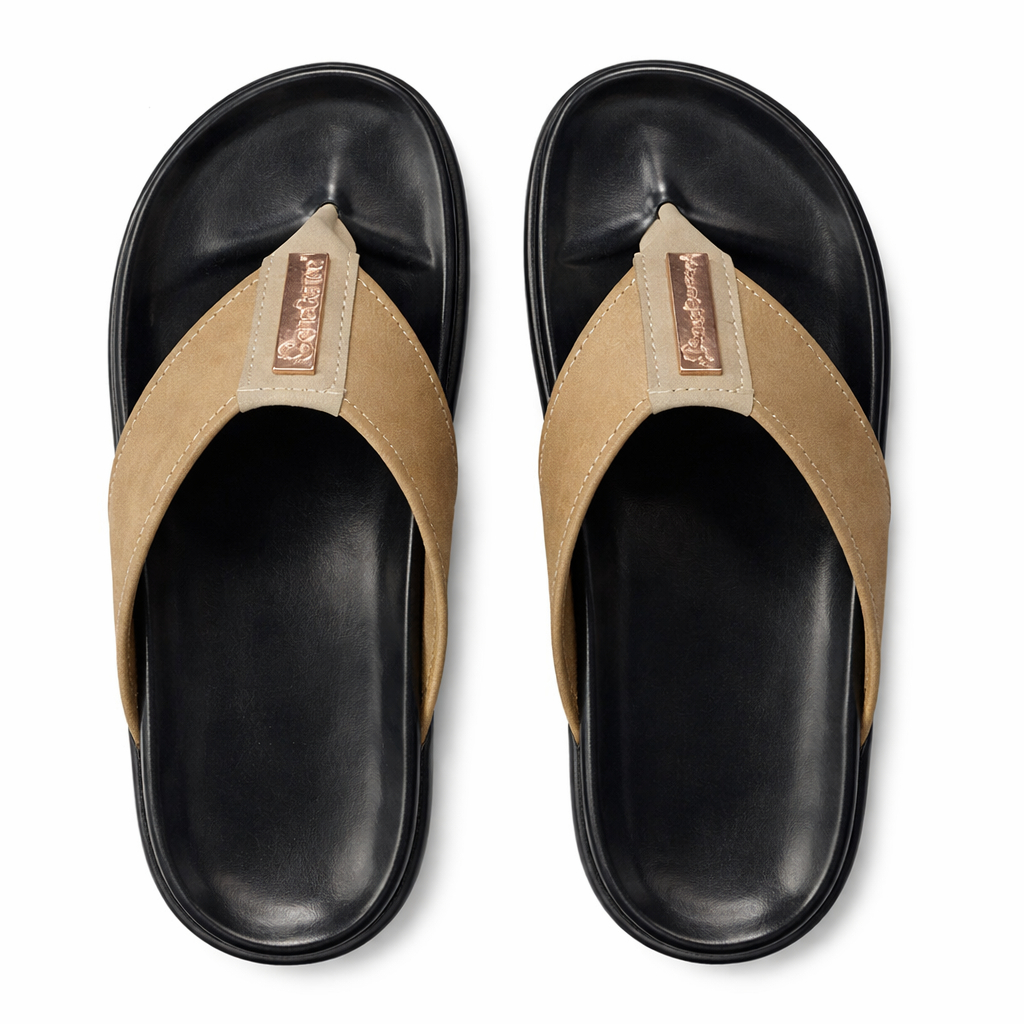 Sand Brown Comfort Dual Tone Men Slippers