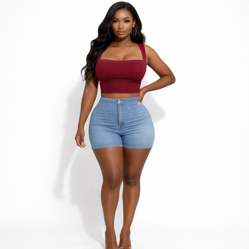 Ribbed Sleeveless Cropped Tank Top