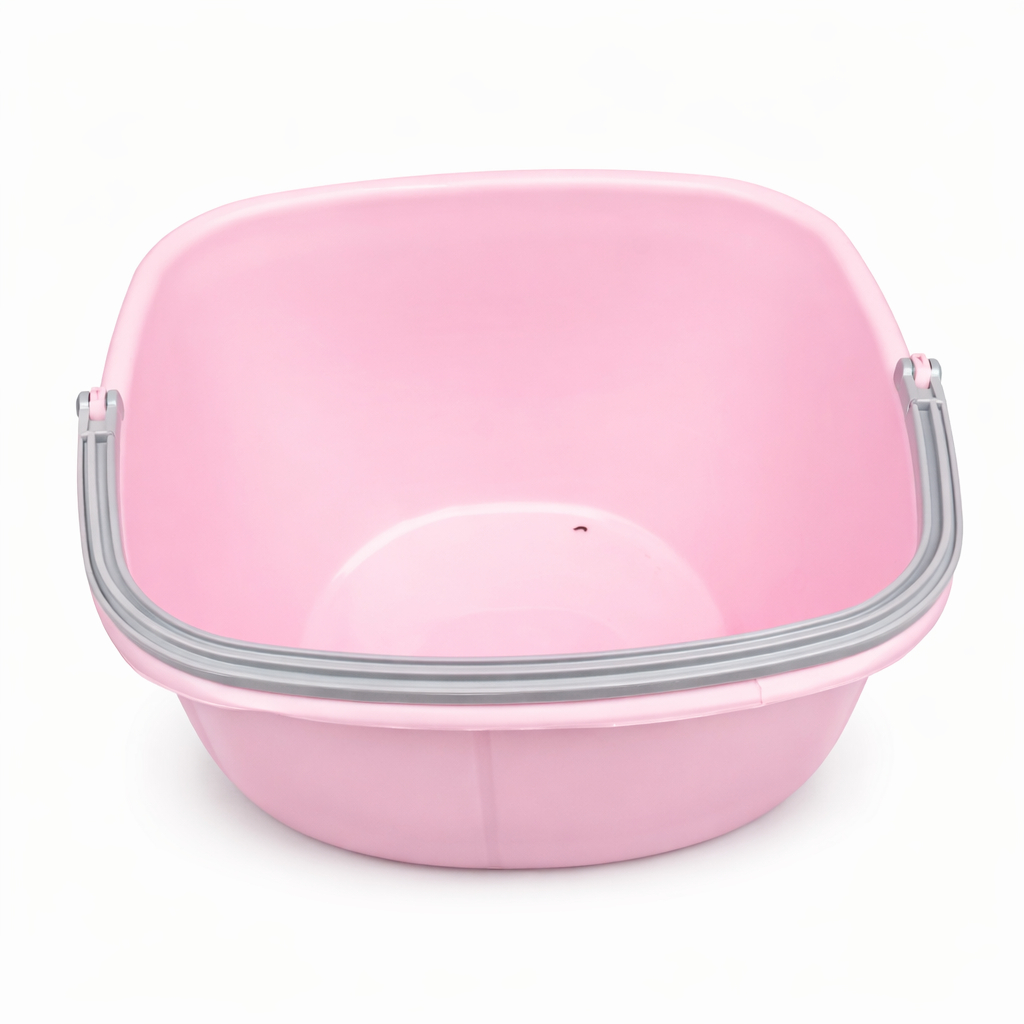 Square Plastic Wash Basin with Carry Handles