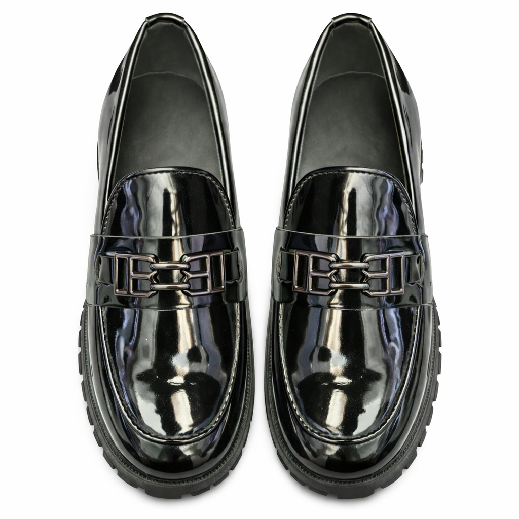 Sleek Black Loafers with Chuncky Sole for Men