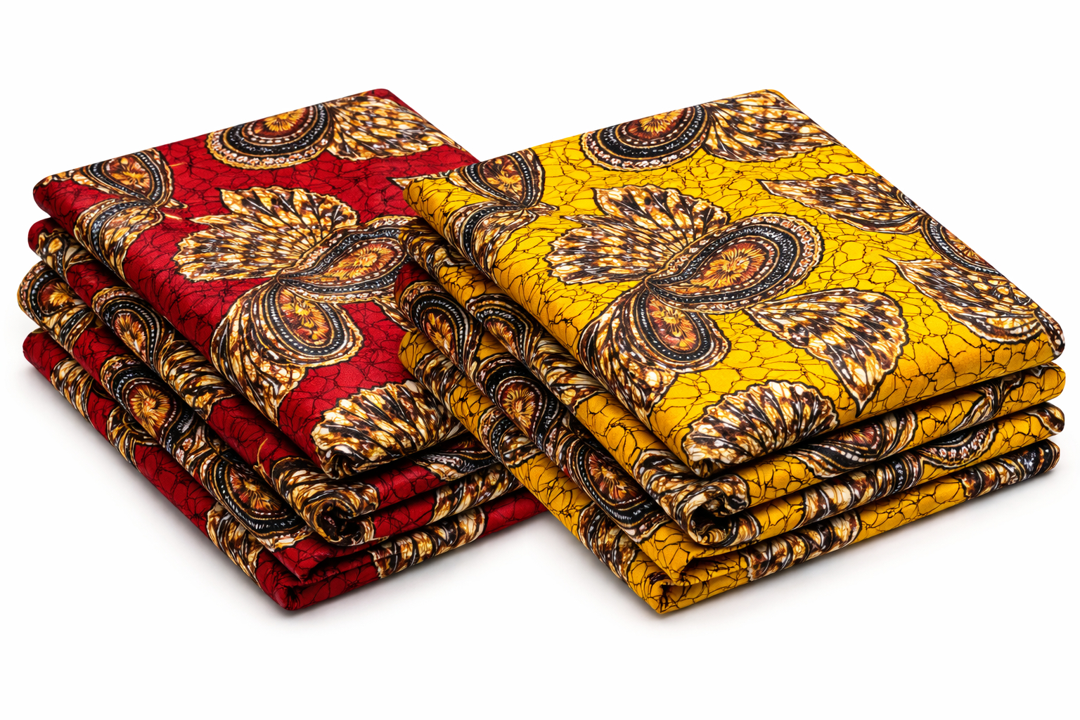 Yellow and Red Ankara Fabric