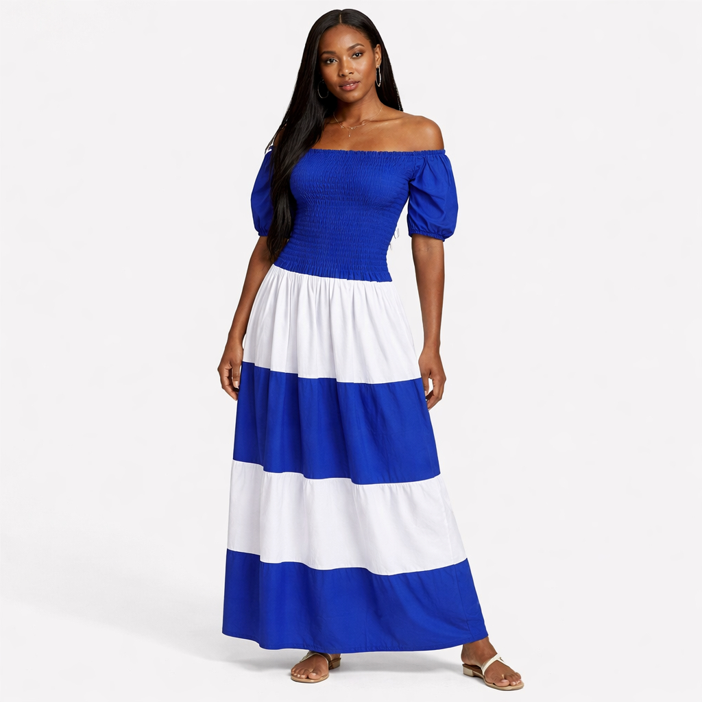 Ocean Breeze Off Shoulder Maxi Dress