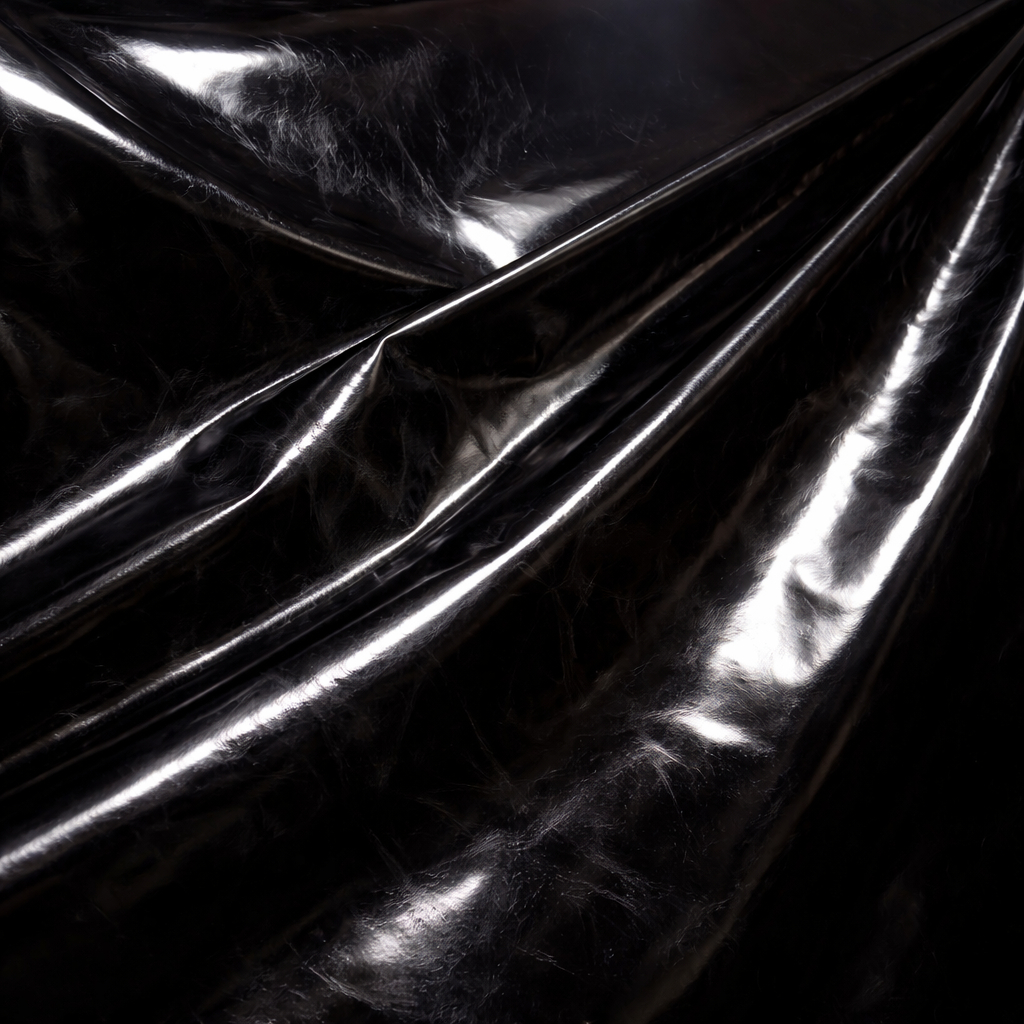 Premium Black Patent Leather Material