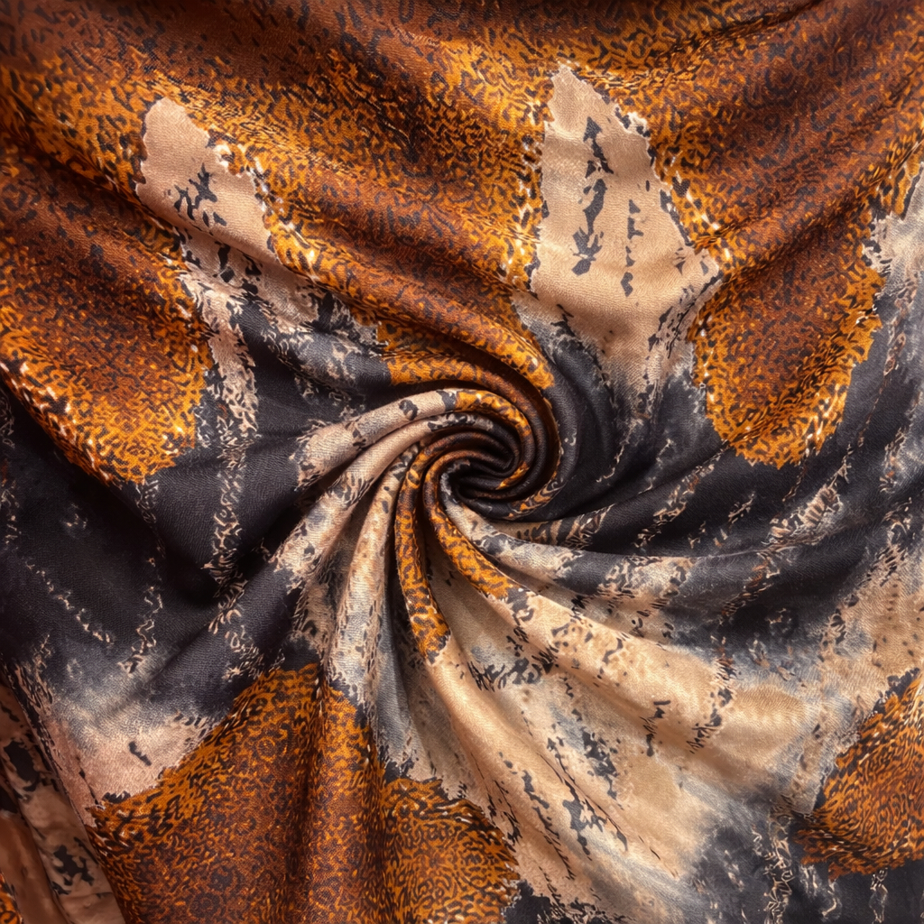 Abstract Pattern vintage Fabric Earth Tone Print