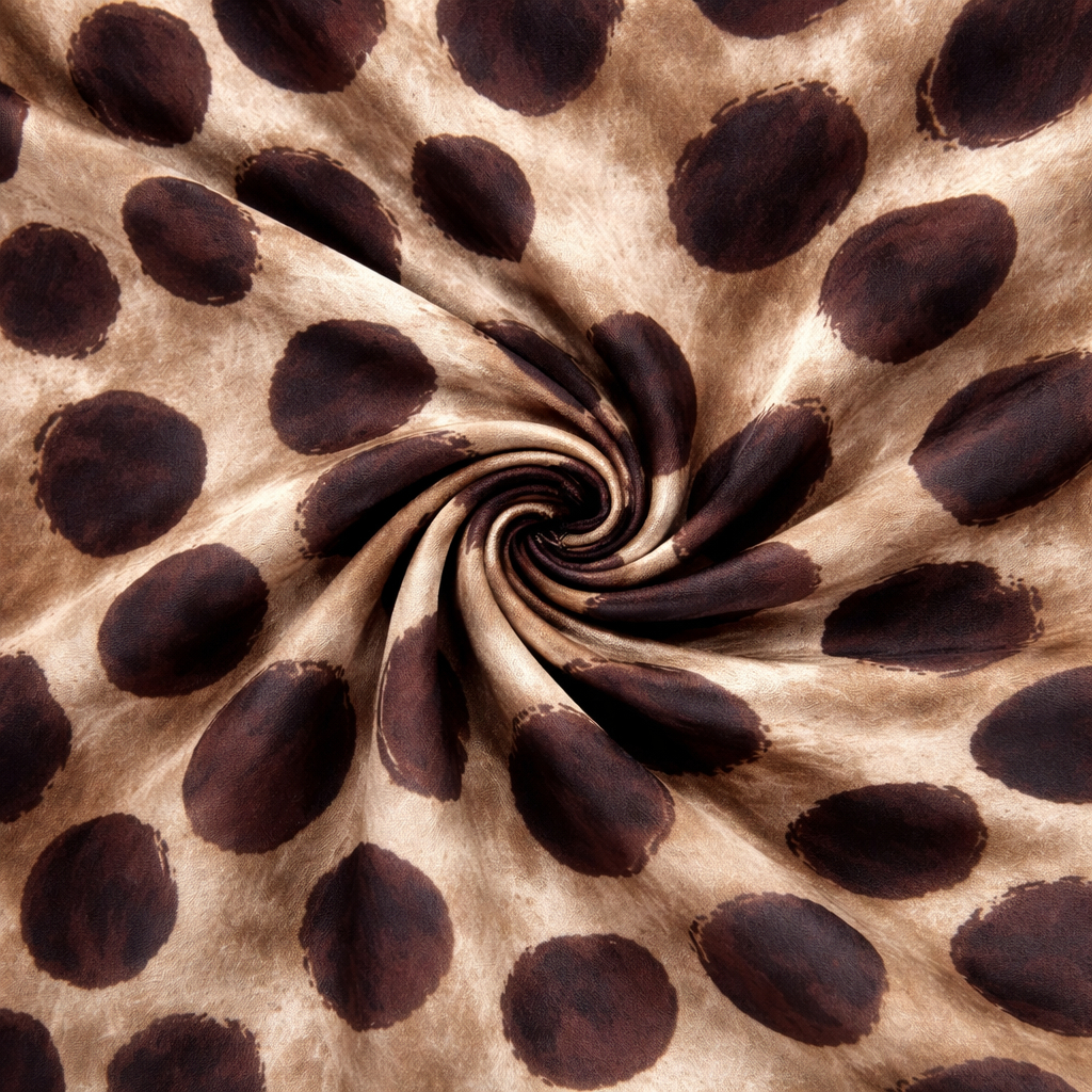 Animal Print vintage Fabric Brown and Cream Pattern