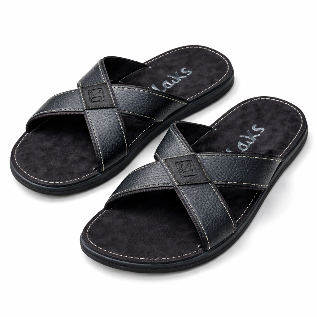 Men Black Urban Cross Strap Palms