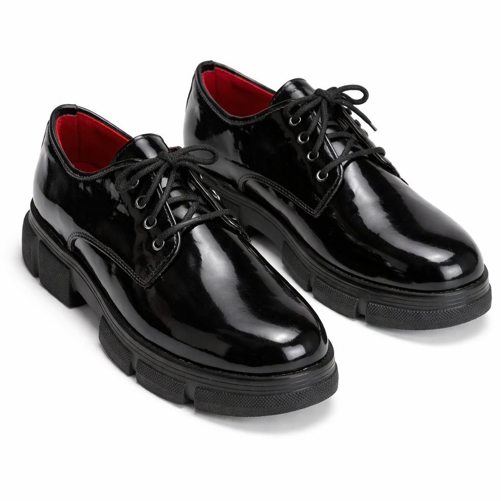 Men Black Chunky Sole Fashion Shoes