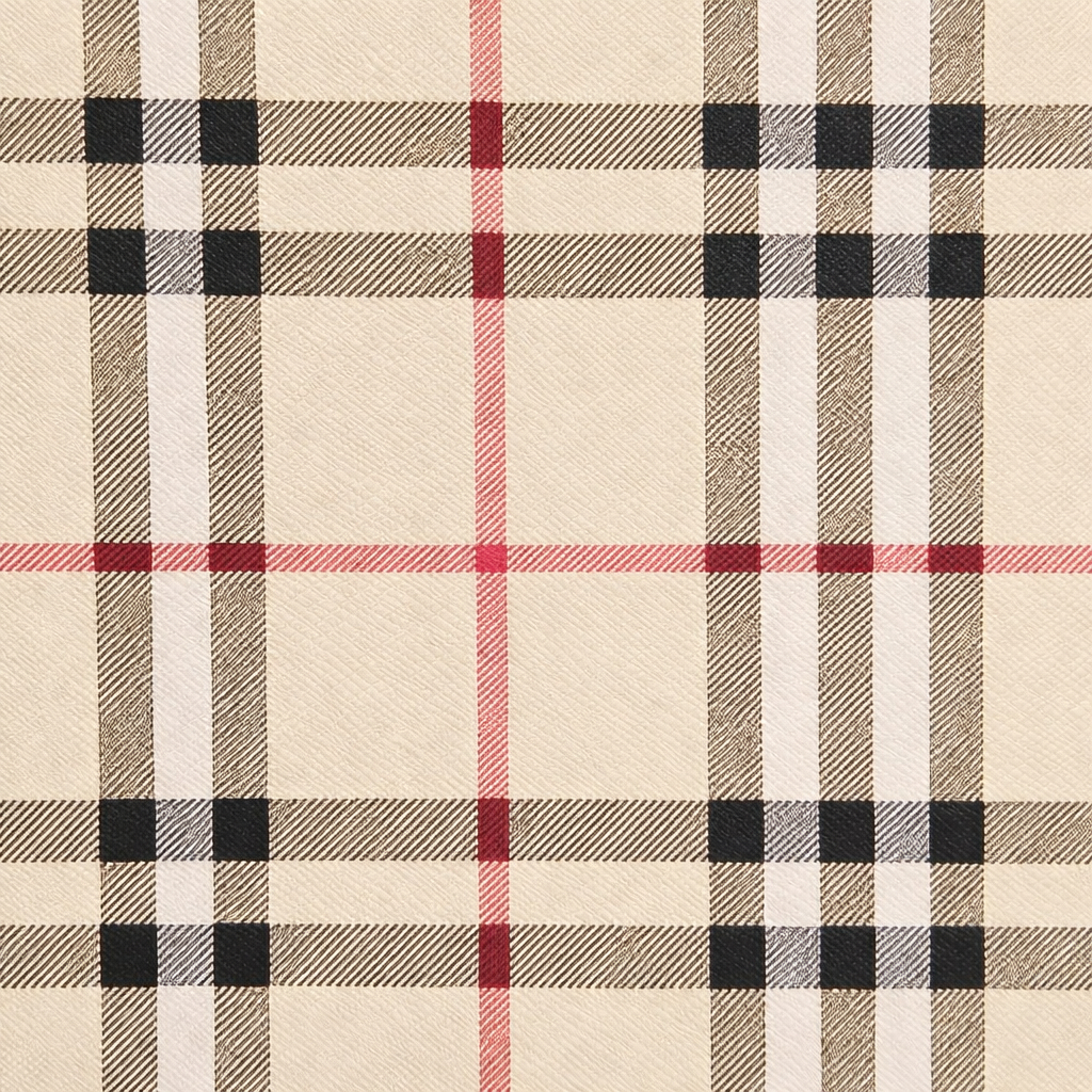 Plaid Pattern Textured Synthetic Leather Material
