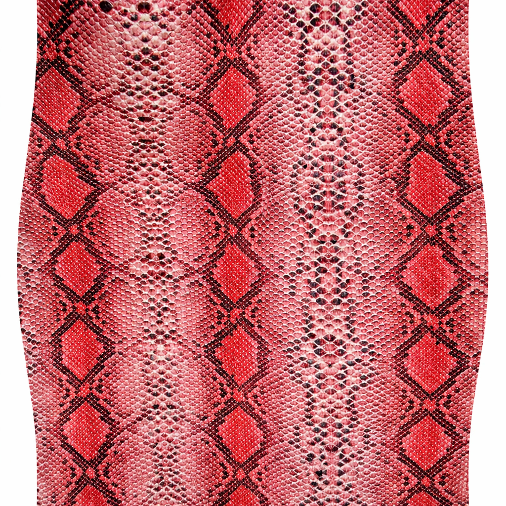 Red Reptile skin Pattern Leather Fabric