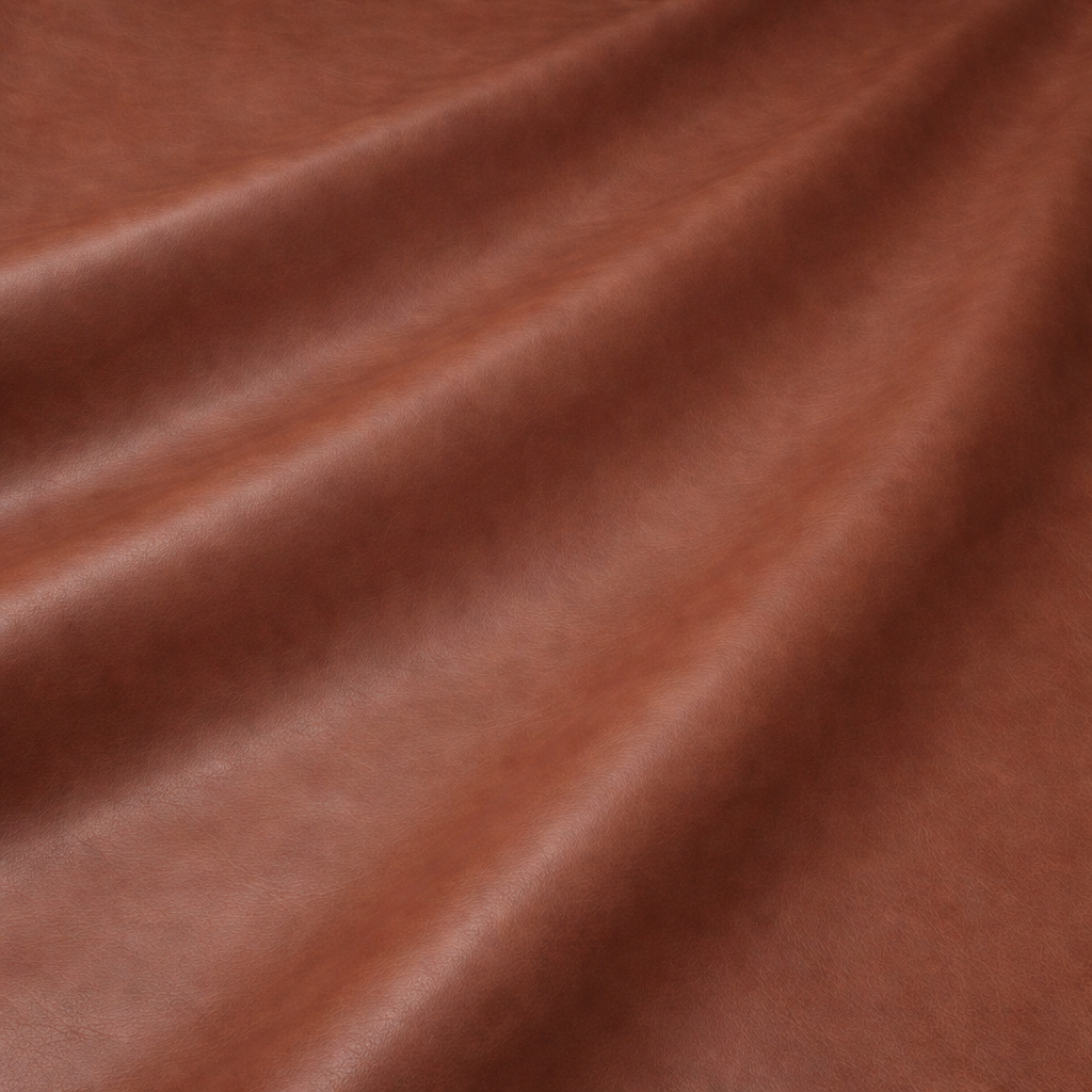 Premium Cocoa Brown Smooth Leather Material