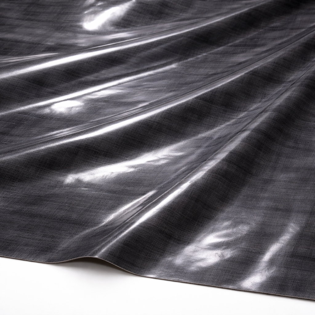 Graphite Crosshatch Gloss PU Leather