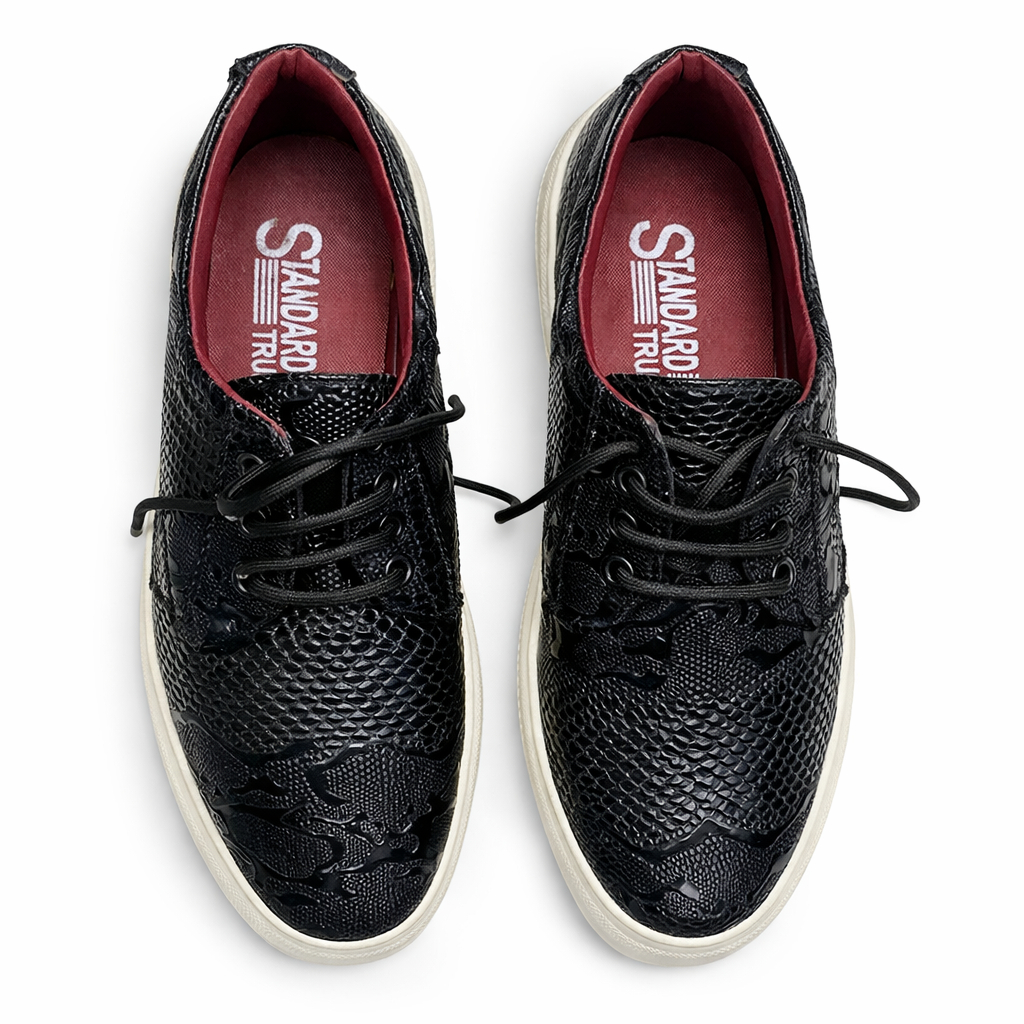 Urban Python Texture Lace Up Sneakers