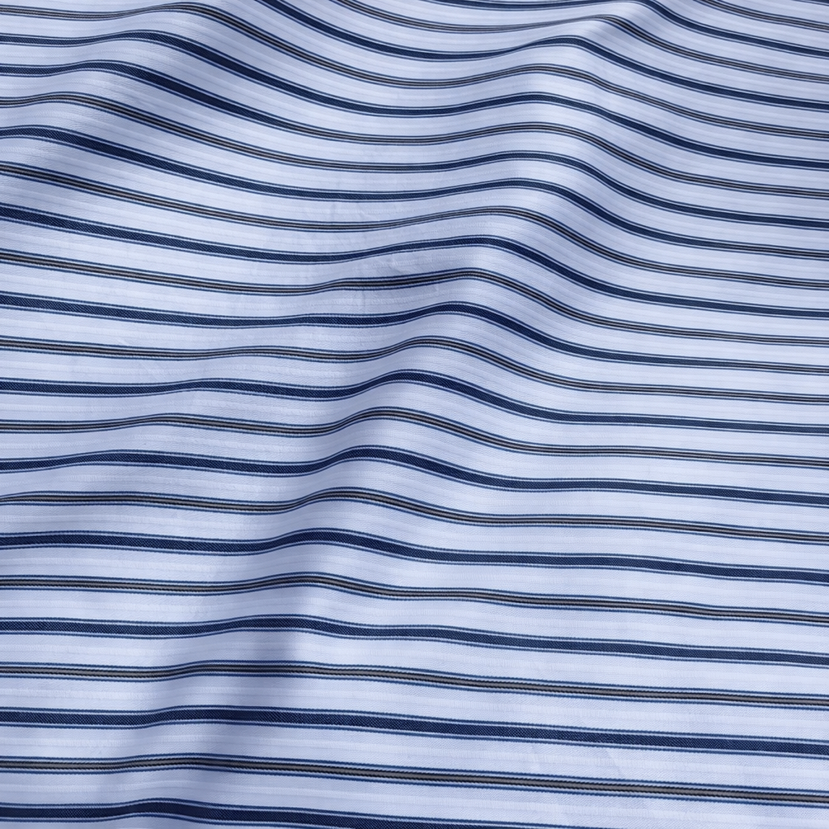 Navy Blue and White Striped Woven Fabric