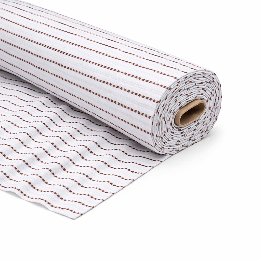 White Textured Stripe Pattern Fabric