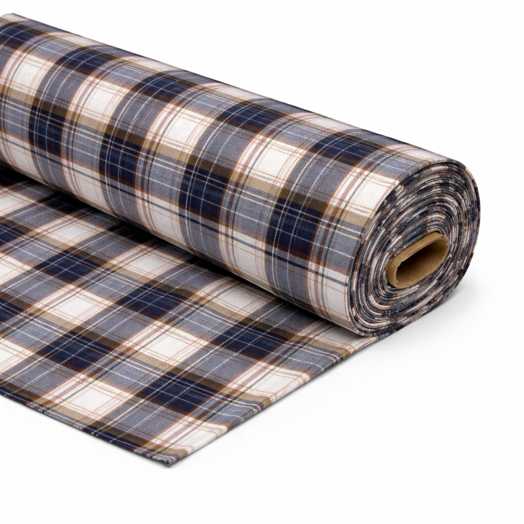 Multicolour Plaid Woven Fabric