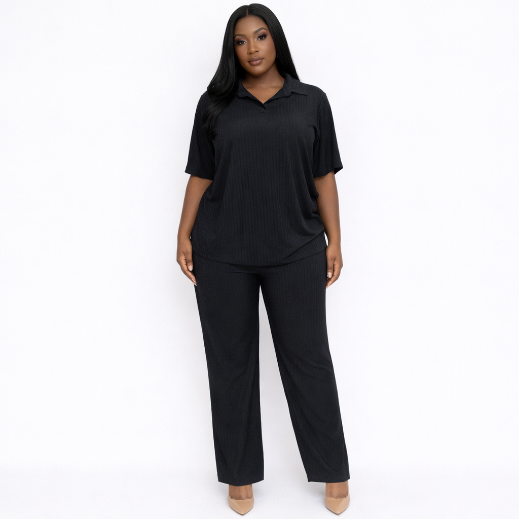 Quality Women Black Two Piece Outfit