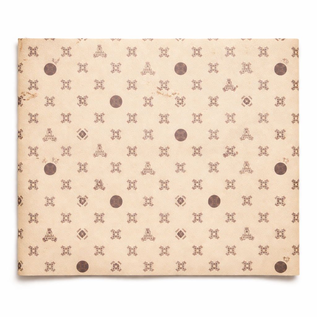 Patterned Cream Synthetic Leather Material