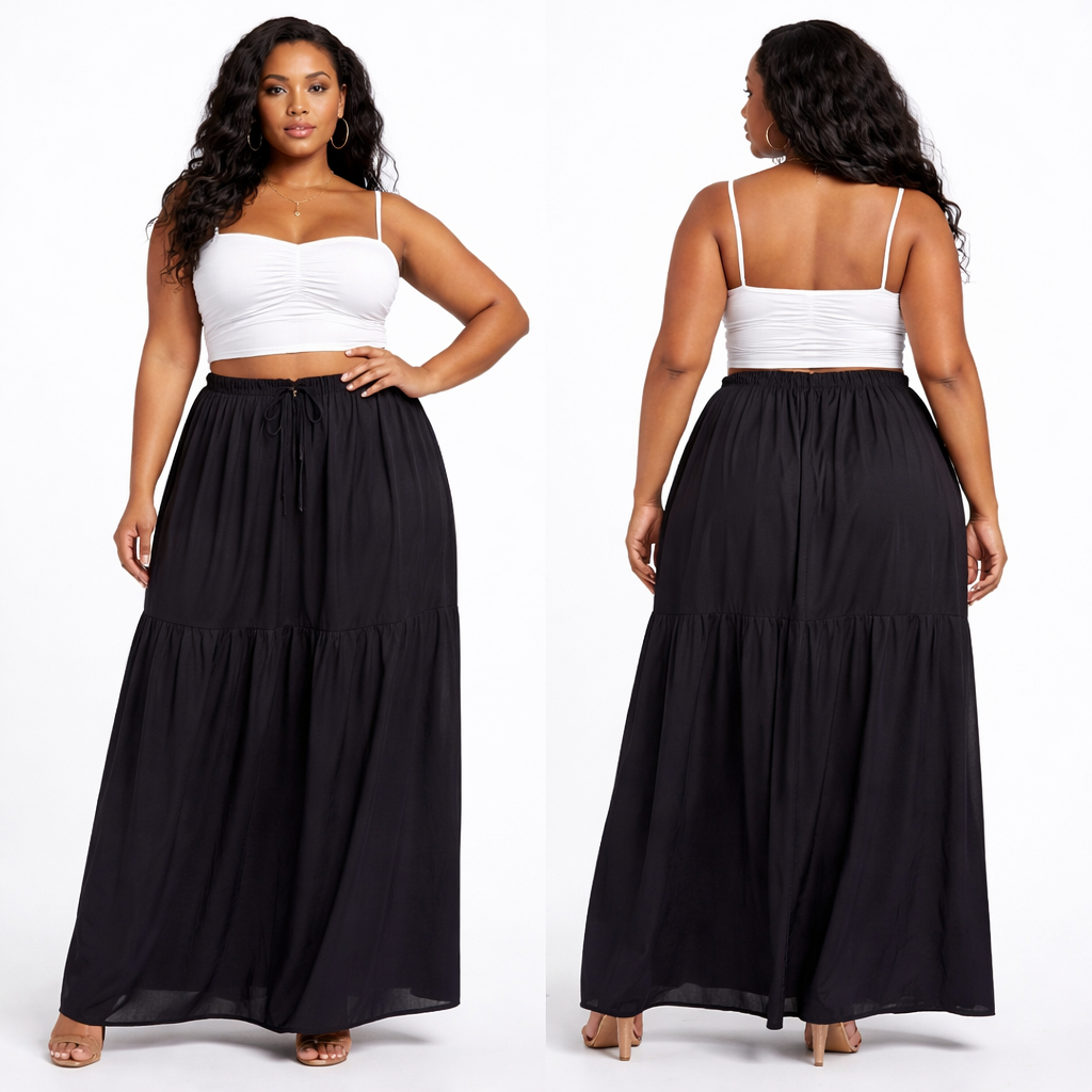Classic Flow Tiered Maxi Skirt