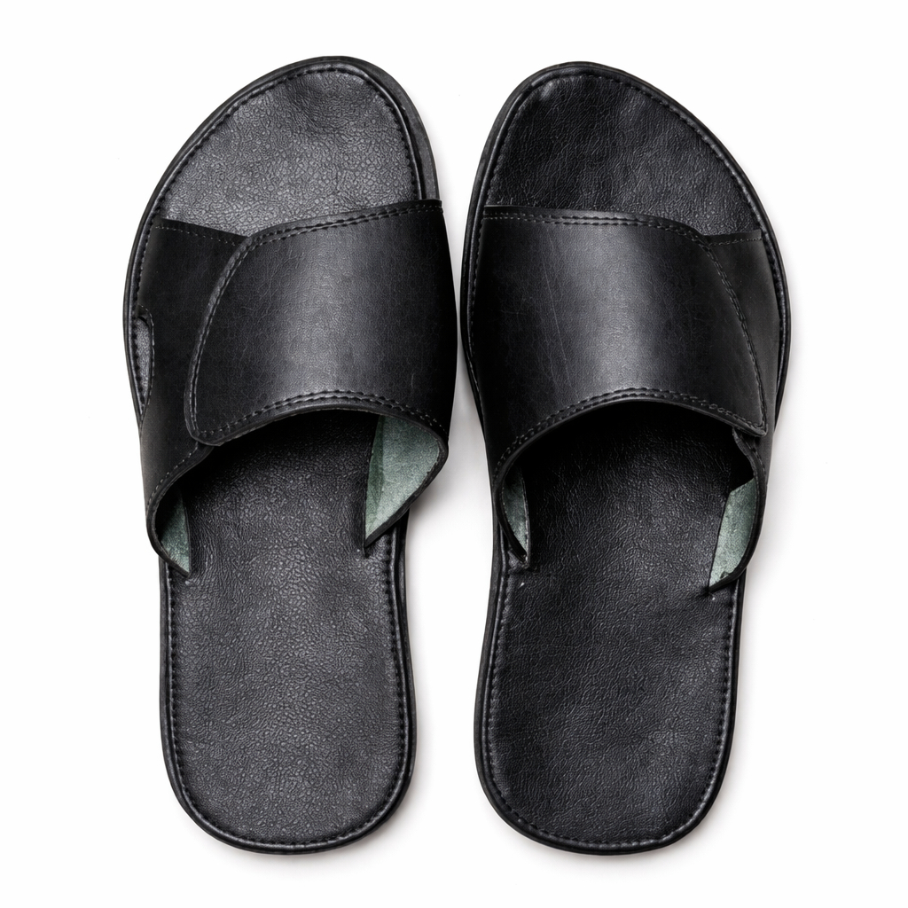 Mens Black Slide Sandals
