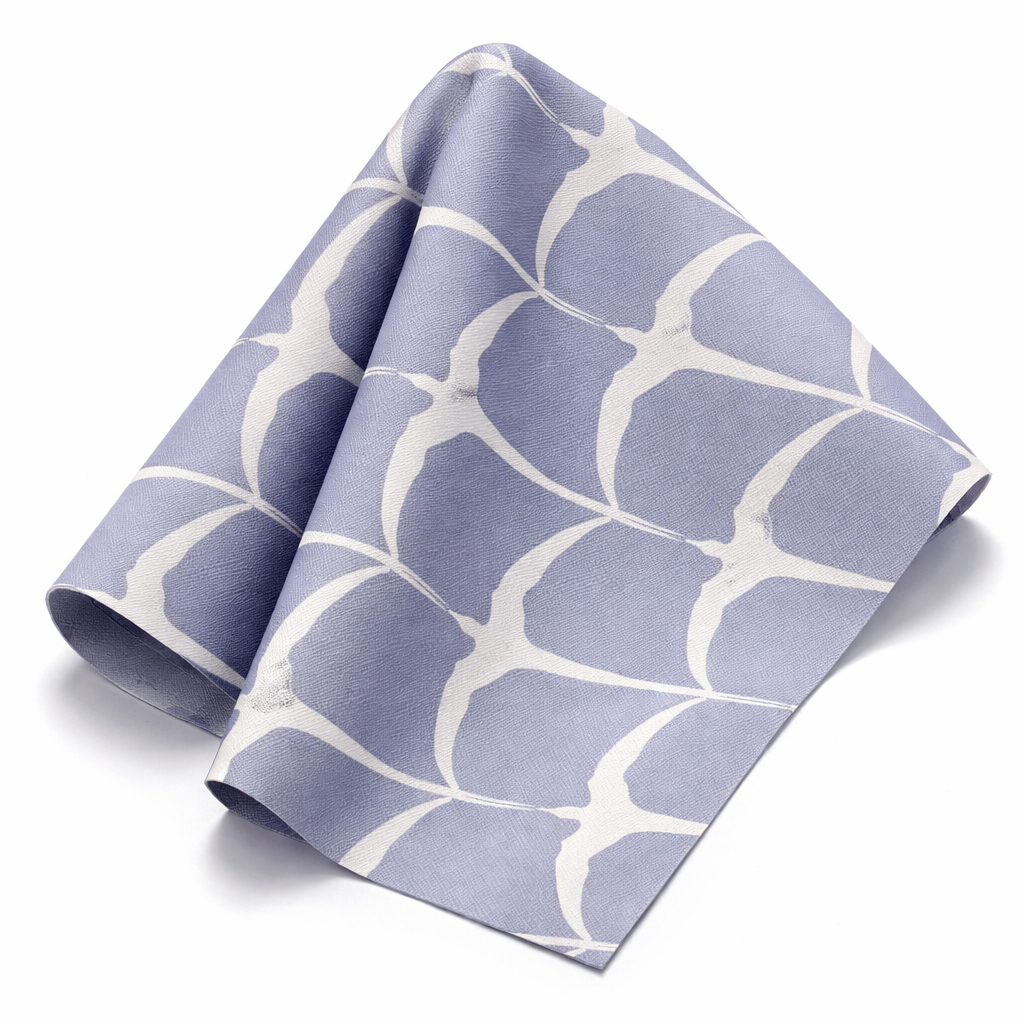 Abstract Petal Pattern Synthetic Leather Grey and White Modern Design