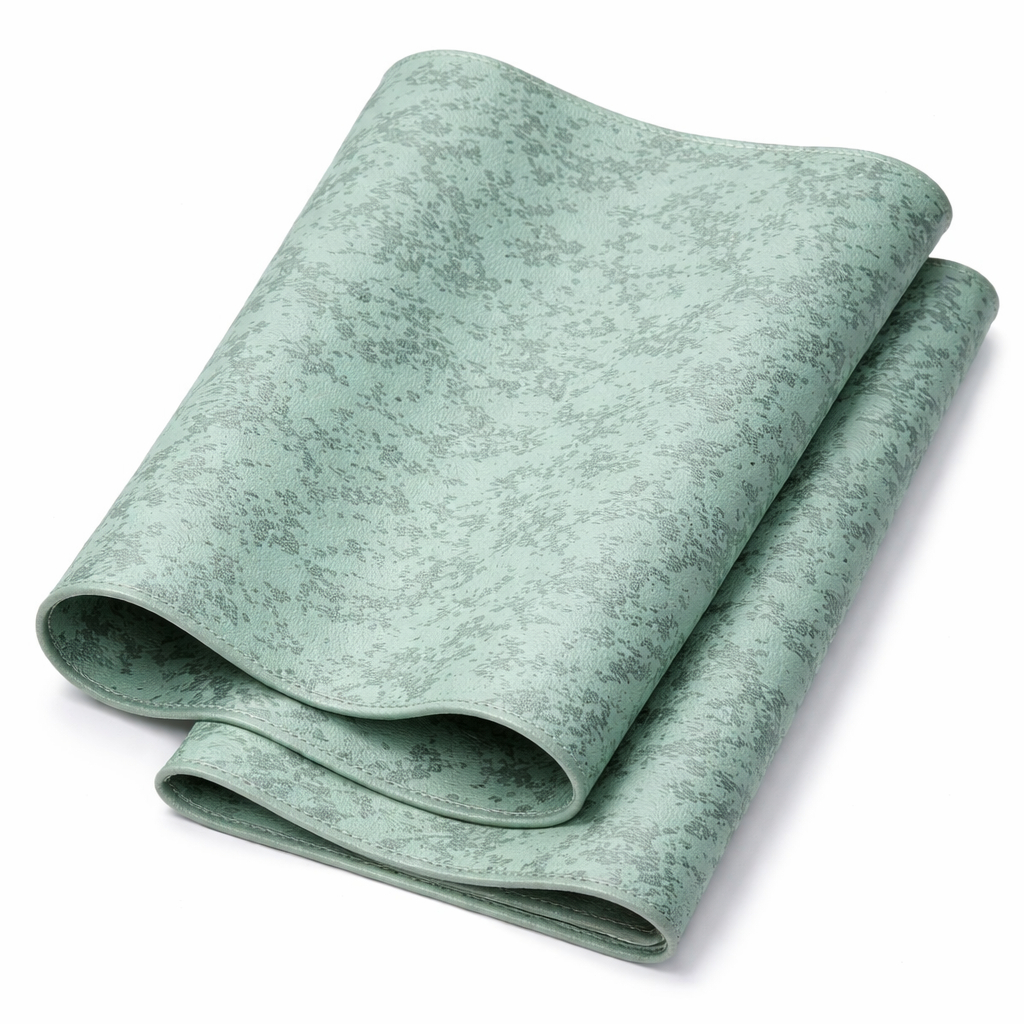 Mint Green Speckled Stone Pattern Synthetic Leather