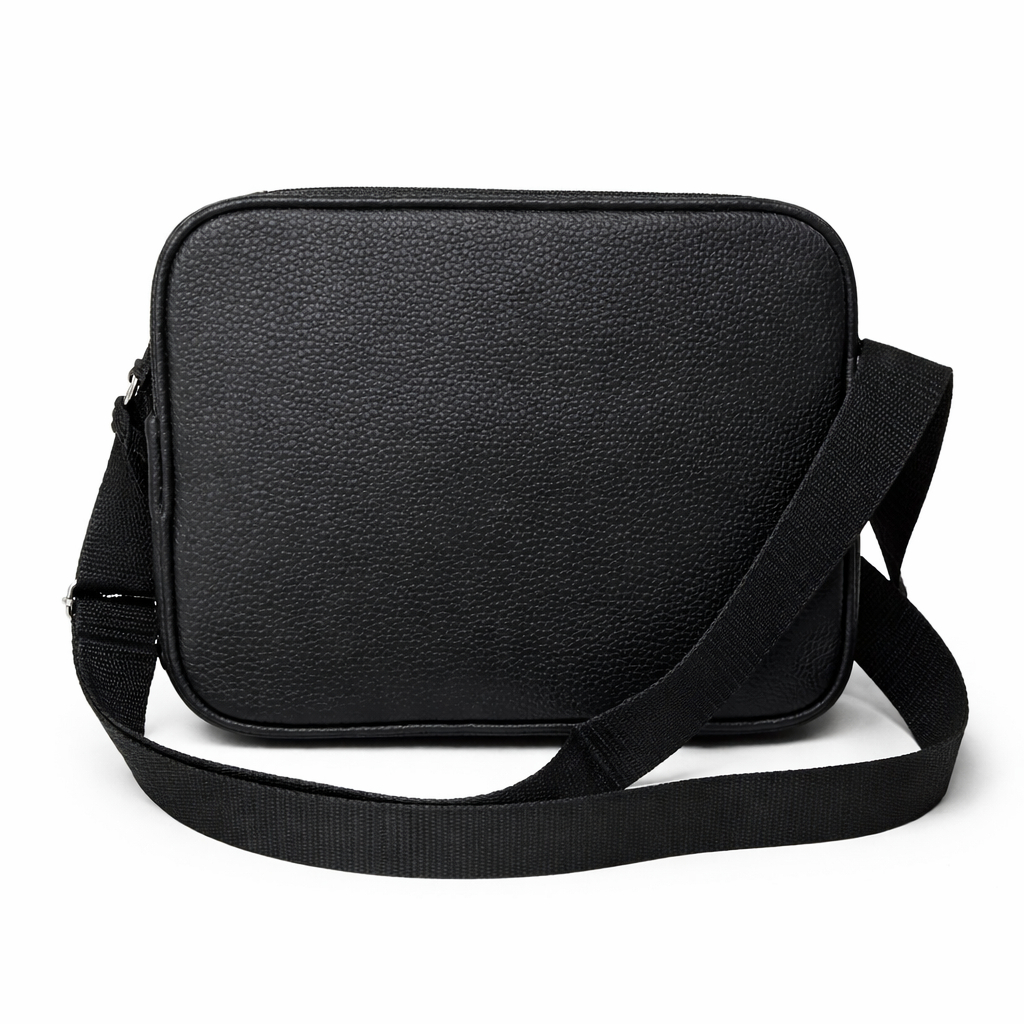 Textured Leather Crossbody Shoulder Bag with Zip Closure